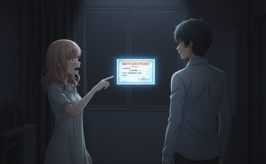 AI generated anime style illustration inspired by Oshi no Ko episode 8 showing an emotional confrontation between siblings