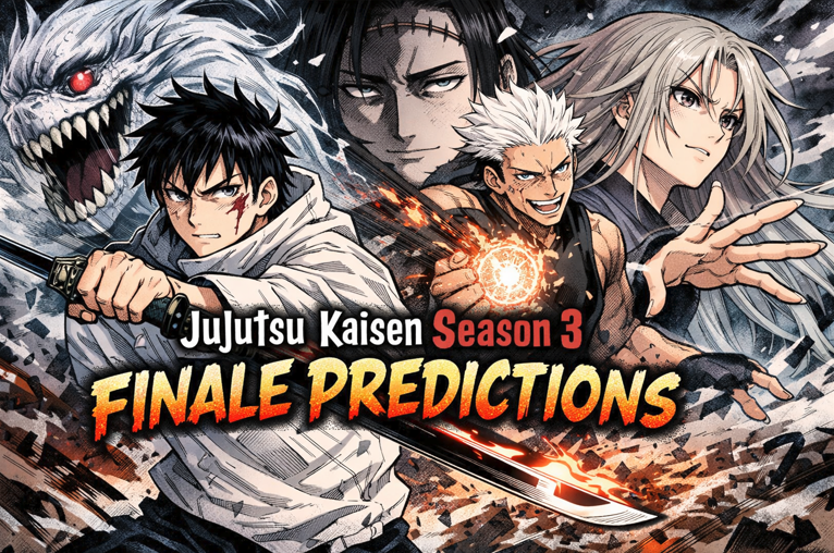 Anime-inspired battle illustration featuring three powerful fighters in a high-intensity three-way clash with energy effects and a dark supernatural background.