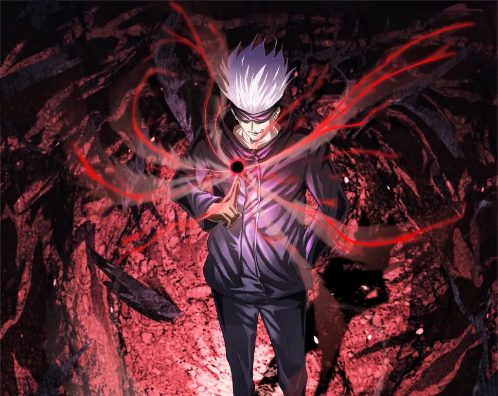 white haired sorcerer creating a dark gravity sphere attack